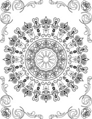 Printable Mandala Coloring Page for Adults. Educational Resources for School for Kids. Adults Coloring Book. Mandala Coloring Activity Worksheet.