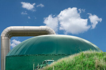 Local heating supply with a biogas plant - biogas can be generated and stored regardless of the...