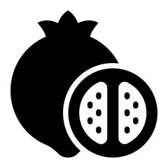 Pomegranate fruit icon