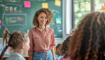 A teacher setting up an AIdriven behavioral analytics system that helps manage class discipline and engagement