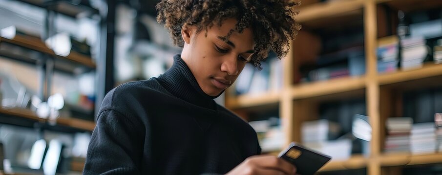 A young adult setting up a digital wallet with facial recognition and fingerprint scanning for cryptocurrency transactions