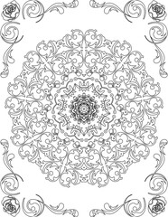 Printable Mandala Coloring Page for Adults. Educational Resources for School for Kids. Adults Coloring Book. Mandala Coloring Activity Worksheet.