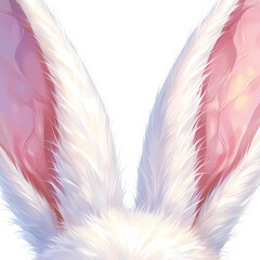 Strikingly Beautiful White Bunny Ears with a Transparent Background - Ideal for Designers and Marketers