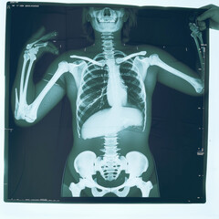 Chest X-Ray Image Showing Human Ribs