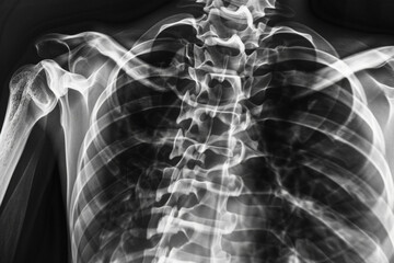 Chest X-Ray Image Showing Human Ribs