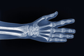X-Ray Image of Human Hand Bones