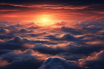 Majestic Sunrise Above the Clouds