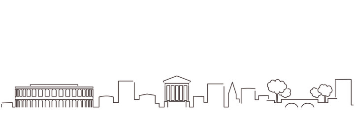 Nimes Dark Line Simple Minimalist Skyline With White Background