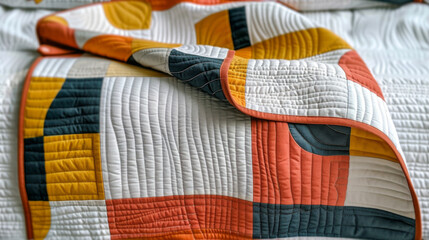 Colorful Patchwork Quilt with Floral Patterns