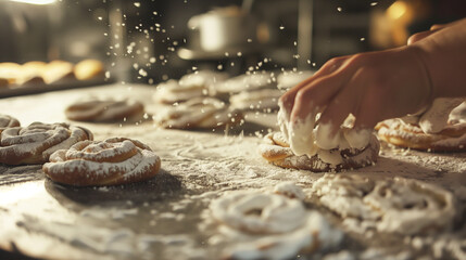 hand making pastries