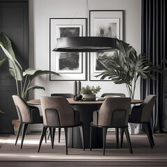 Modern Living - A Stunning Wooden Table and Chairs Set in a Contemporary Dining Space