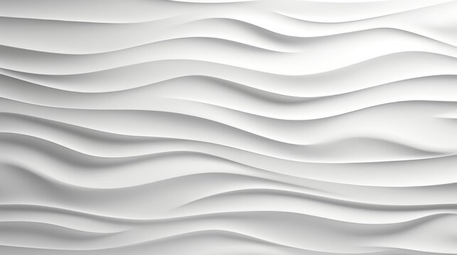 3D white wave pattern wall panel made of gypsum for interior decoration