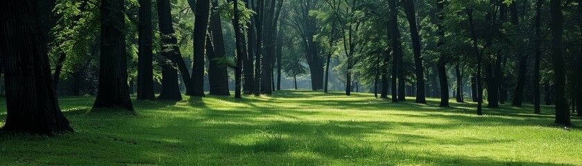Obraz premium The photo shows a beautiful green forest