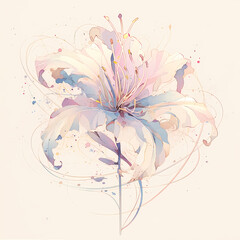 A Dreamy Artwork of a Serenely Blooming Orchid in Pastel Hues