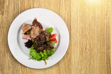 Modern style tasty meat dish on the plate