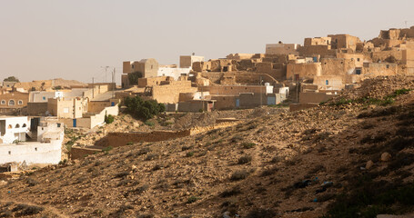 Village Tamezret or Tamazrat in Tunisia. Tamezret is a Tunisian Berber village located southeast of...