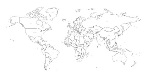 Map of world. an isolated map of the world