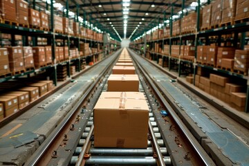 Busy Warehouse Filled With Boxes