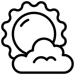 Sun Icon. Sun In Clouds Icon
