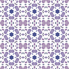 Patrón sin costuras efecto acuarela caidoscopio. Estampado. Textura. Fondo. Repetición infinita. Vintage. Colores fríos