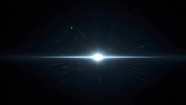 In the cosmic void, bright stellar flashes light the background. Waves of energy and matter flow.