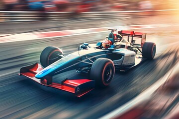 Formula 1 Racing Cars on Track Speeding race car blurs past on the track