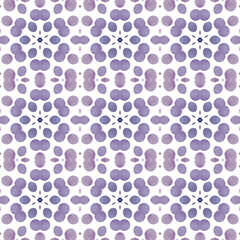 Patrón sin costuras efecto acuarela caidoscopio. Estampado. Textura. Fondo. Repetición infinita. Vintage. Colores fríos