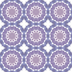 Patrón sin costuras efecto acuarela caidoscopio. Estampado. Textura. Fondo. Repetición infinita. Vintage. Colores fríos