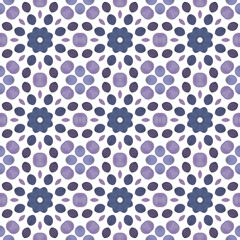 Patrón sin costuras efecto acuarela caidoscopio. Estampado. Textura. Fondo. Repetición infinita. Vintage. Colores fríos