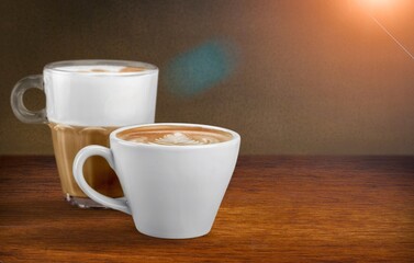 Warm tasty Latte coffee with Milk and Spices