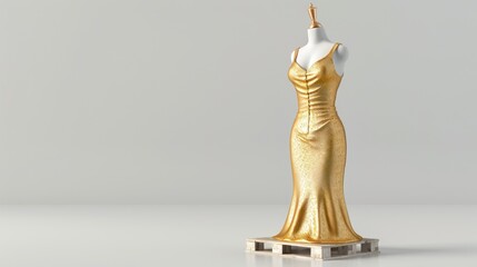 Statue of model mannequin in gold for showcasing fashion