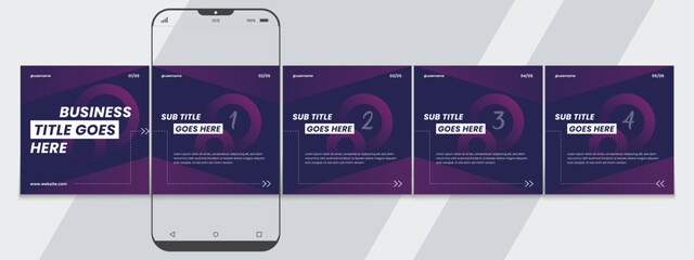 Set of LinkedIn carousel post, social media Instagram carousel post, modern and editable business carousel template design