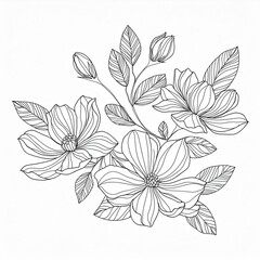 abstract floral drawing in black and white