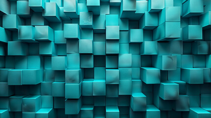 teal 3D cube box geometric pattern, shift geometry texture. Wall Art Design for Home Decor, 4K Wallpaper and Background for desktop, laptop, Computer, Tablet, Mobile Cell Phone, Smartphone, Cellphone