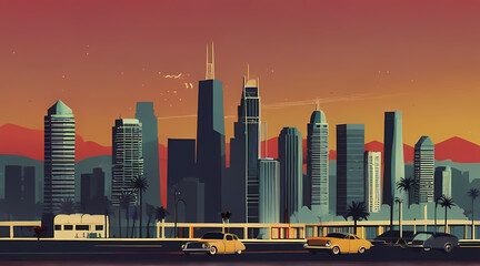 Fototapeta premium California City Theme Background