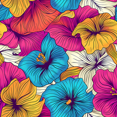 seamless floral pattern with colorful flowers appropriate for stationary and scrapbooking