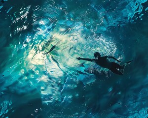 Infuse the excitement of sports achievements into a surreal underwater setting