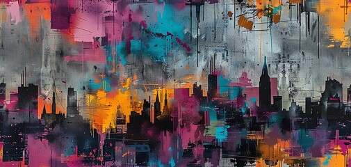 Merge the raw energy of street art with the haunting allure of dystopian landscapes, showcasing unexpected camera angles that breathe life into this urban tapestry from above