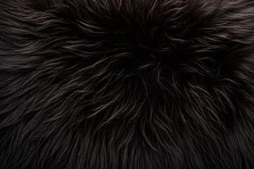 Naklejka premium Close-Up of Textured Black Fur Background