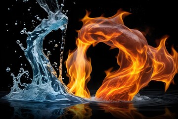 Fototapeta premium water & fire
