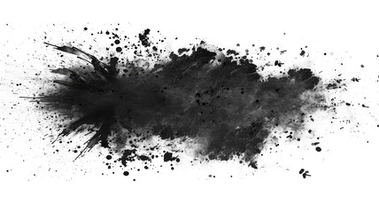 black dirt splattered. Isolated on transparent background