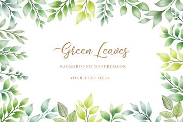 beautiful green leaves background watercolor