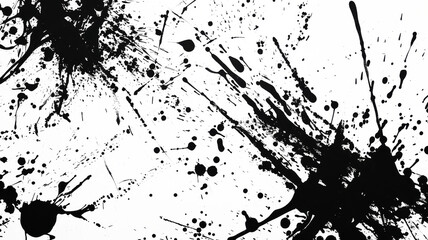 black paint splatter isolated on transparent background