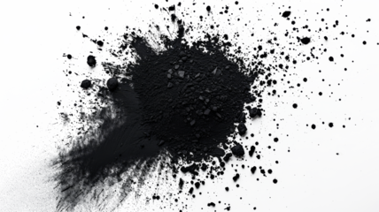 black paint splatter isolated on transparent background
