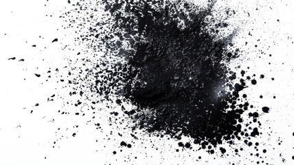 black paint splatter isolated on transparent background