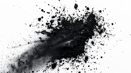 black paint splatter isolated on transparent background