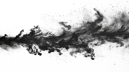 black paint splatter isolated on transparent background