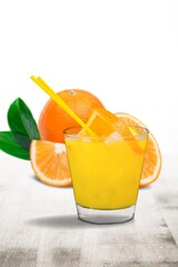 Tequila sunrise alcohol cocktail in glass summer drink.