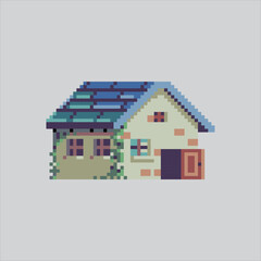 Pixel art illustration House. Pixelated Home. House Home Building pixelated for the pixel art game and icon for website and video game. old school retro.