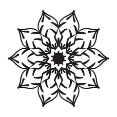 Simple mandala with floral decoration pattern